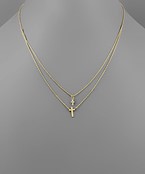  2 Layer Cross Charm Necklace
