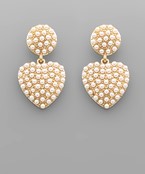  Pearl Beaded Heart Earrings
