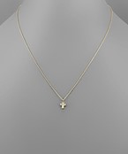  MOP Cross Charm Necklace