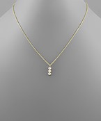  3 Bezel Linear Necklace