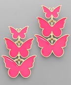  Epoxy 3 Butterfly Earrings