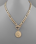  Evil Eye & Disk Chain Necklace