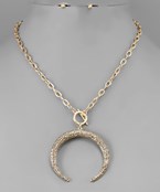  Pave Horn Necklace
