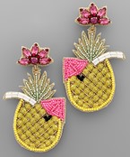  Bead Pineapple Cocktail Earrings