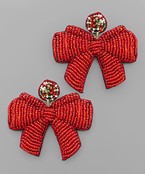  Christmas Ribbon Bead Earrings
