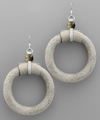  Fabric Wrapped Circle Earrings