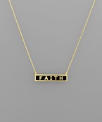  FAITH Letter Bar Necklace