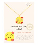  Emoji Smiling with Hearts Face Necklace