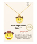  Emoji Cowboy Hat Face Necklace