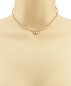  CZ Evil Eye Glass Bead Choker