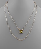  Square Leopard Pendant Necklace