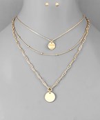  Double Disc Layer Necklace