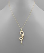  CZ Red Eye Snake Necklace 
