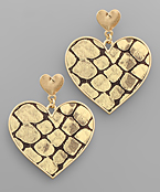  Heart Snake Genuine Leather Earrings