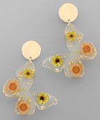  Pressed Flower Butterfly Earrings