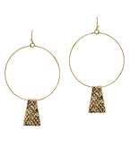  Snake Trapezoid Circle Earrings