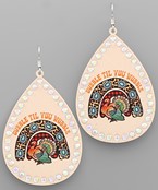  Thanksgiving Turkey Teardrop Earrings