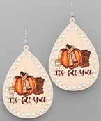  Fall Pumpkin Teardrop Earrings