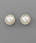  Pearl and Crystal Post Earrings