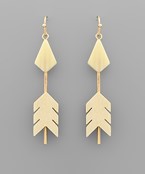  Acrylic & Wood Arrowhead Earrings 