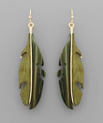  Acrylic & Wood Feather Earrings
