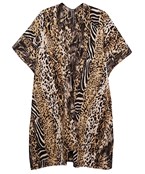  Mixed Animal Print Cozy Kimono