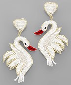 Beaded Swan Earrings