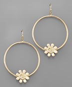  Flower & Circle Dangle Earrings