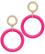  Color Coated Link Circle Earrings