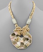  Chipped Shell & Bead Necklace