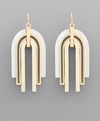  Wood & Acrylic Arch Earrings