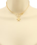  3 Ring & Textured Star Choker