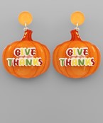  Pumpkin Acrylic Earrings