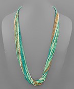  Thread & Beaded Multi Row Necklace
