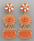  Beaded Pumpkin Earrings