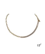  CZ Rhine Stone & Chain Necklace