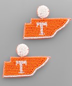  Beaded Tennesse Map Earrings