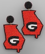  Beaded Georgia Map Earrings