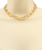  3 Row Chain Mix Choker