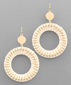  Raffia Wrapped Circle Earrings