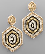  Hexagon Pattern Bead Earrings