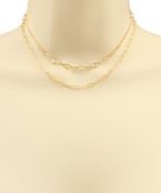  Glass Bead & Chain Layered Choker