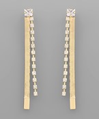  Crystal & Snake Chain Drop Earrings