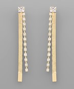 Crystal & Snake Chain Drop Earrings