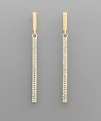  Pave Stone Bar Earrings