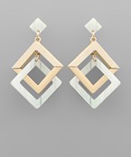  Double Square Link Earrings