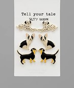  3 Pair Dog Studs
