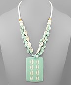  Resin Rectangle Shell Necklace