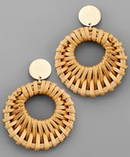  Straw Circle Earrings