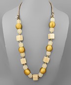  Wooven Ball & Square Beads Necklace